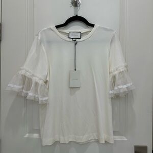 Alexis White Ruffle Sleeve Top